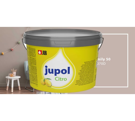 Изображение товара Краска для стен и потолков с запахом лимона JUB JUPOL CITRO 2л, цвет: 070D 1002539-070D