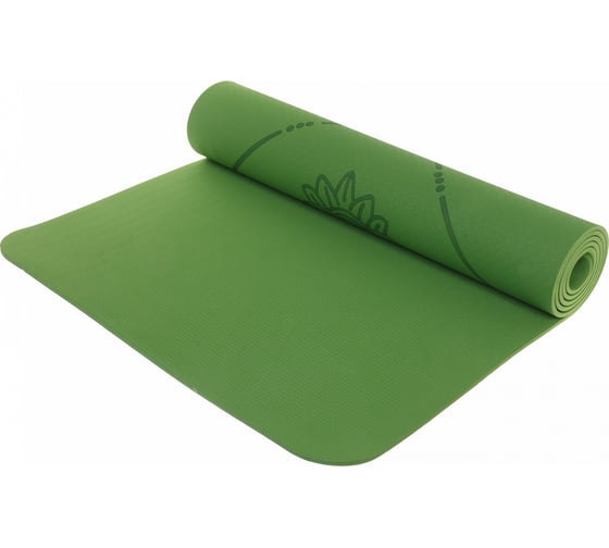 Изображение товара Коврик для йоги Sportage "Мандала" 183х61х0.6 см, ТРЕ, зеленый 267-940