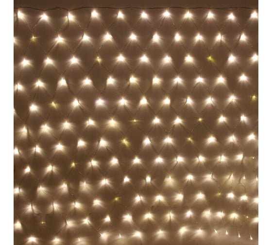Изображение товара Гирлянда для улицы Серпантин СЕТКА "Мерцание" ш2,0* в1,5 м 192 ламп LED, прозрачный провод, 1 режим,IP-54, Теплый белый (возможность соединения) 183-388