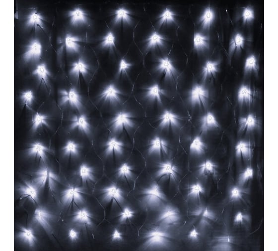 Изображение товара Гирлянда для улицы Серпантин СЕТКА ш2,0* в3м 384 ламп LED, прозрачный провод, 8 режимов,IP-54, Белый (возможность соединения) 183-109