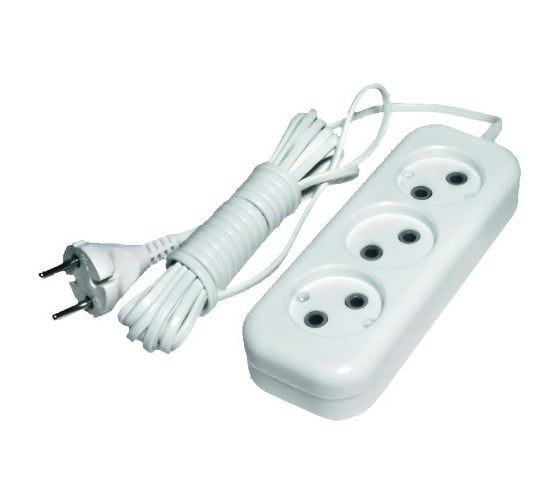 Изображение товара Удлинитель сетевой РемоКолор 3 розетки ШВВП 2x0,75мм², 6А, без заземления, 3м, 89-0-033