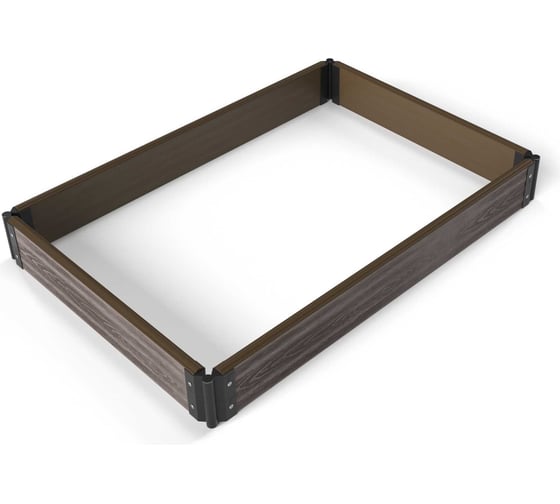 Изображение товара Готовый комплект грядки из ДПК Еврогрядка 1200x800x155-3d, цвет венге GEG3-155-3D
