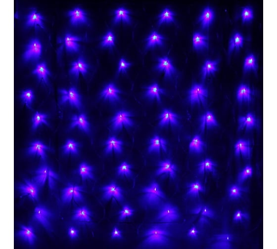Изображение товара Гирлянда для улицы Серпантин СЕТКА ш2,0* в3м 384 ламп LED, прозрачный провод, 8 режимов,IP-54, Синий (возможность соединения) 183-150