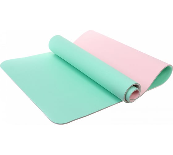 Изображение товара Коврик для йоги Sportage "Энергия" 8 мм, 183x68 см, 2х сторонний, TPE, салатовый/розовый 255-146