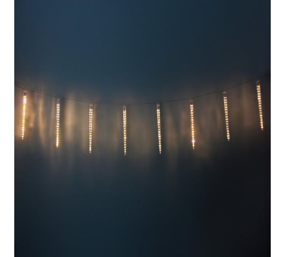 Изображение товара Гирлянда для улицы Серпантин "Сосулька" 3,0 м*42 см 288 ламп LED, IP-54, Теплый белый (8 трубок) 725-512