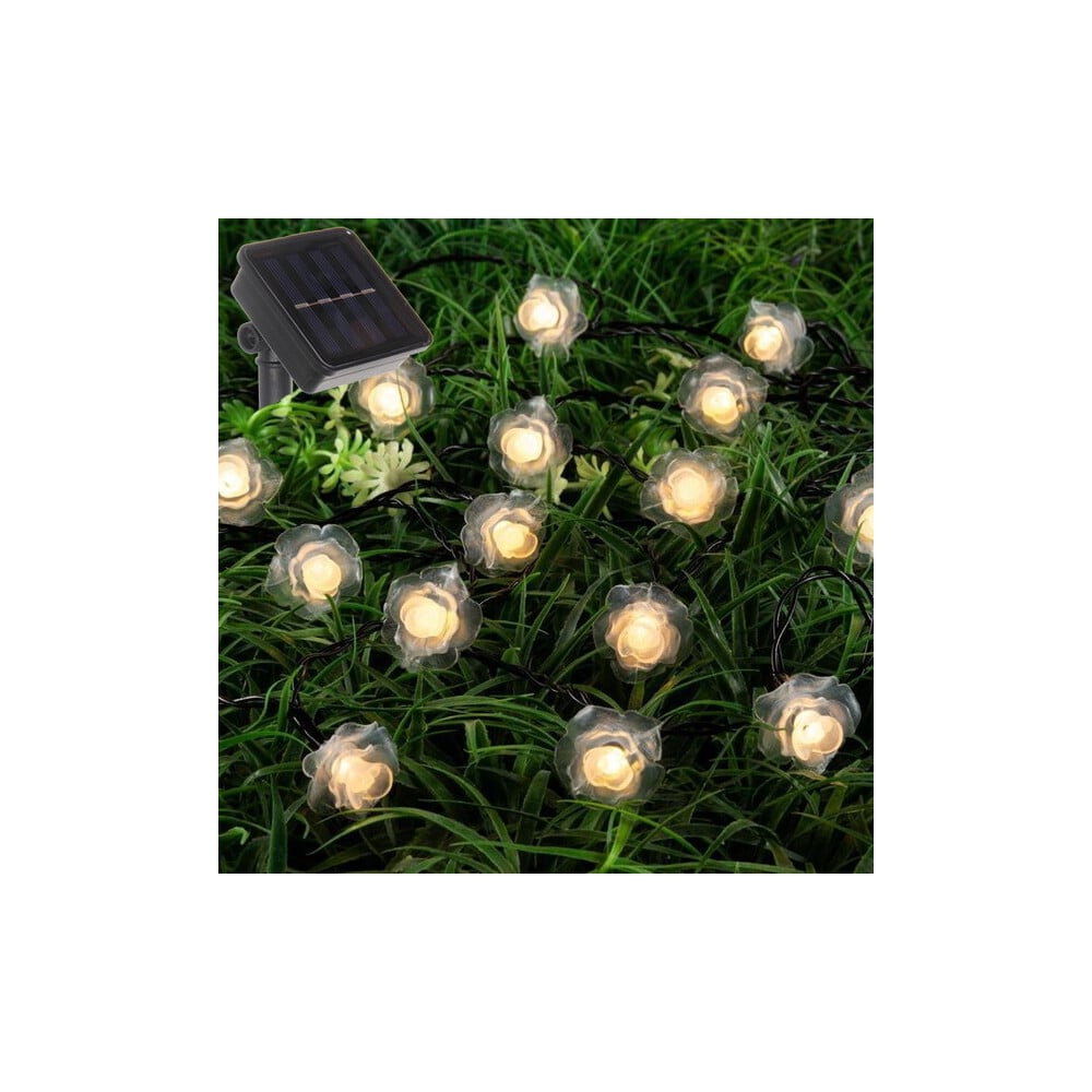 Изображение товара Гирлянда для улицы Серпантин "Нежный цветок" 3 м 20 ламп LED чёрный провод, 2 режима,IP-55, Теплый белый (солнечная батарея) 732-059