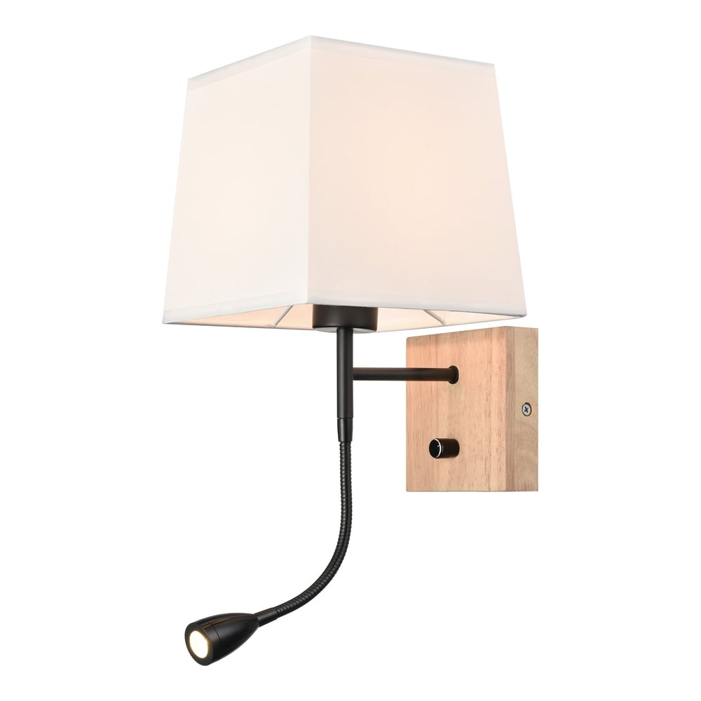 Изображение товара Бра Velante 267-711-02 с подсветкой и тканевым плафоном стильное настенное освещение