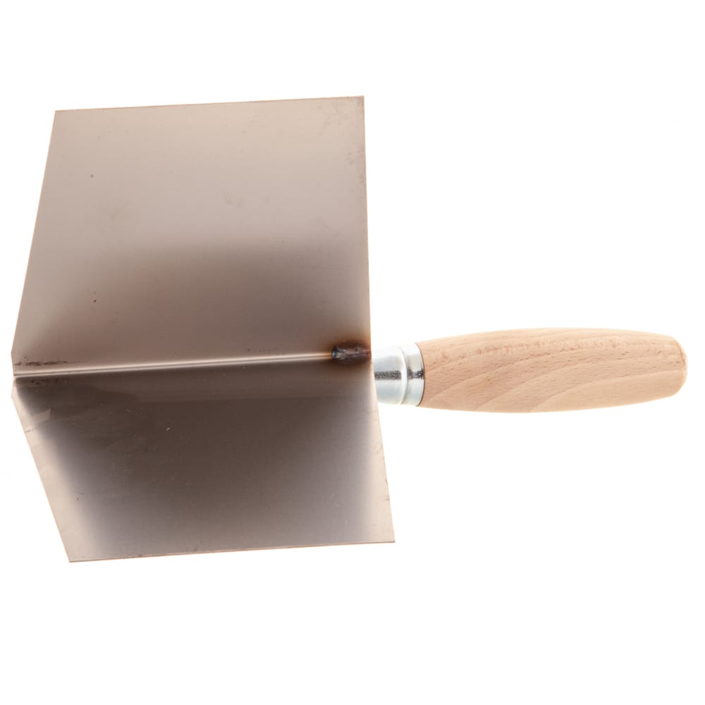 фото Гладилка для выведения внешних углов dekor нержавеющая сталь, деревянная ручка 102