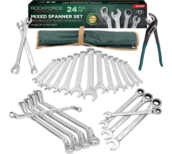 Изображение товара Набор ключей ROCKFORCE универсальный 24пр на полотне RF-5148R RF-5148R(47123)