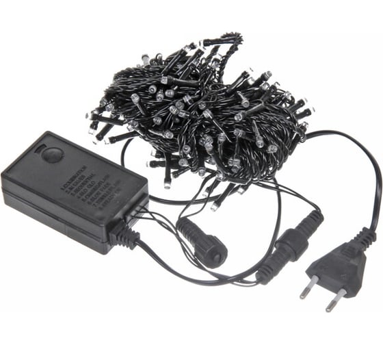 Изображение товара Гирлянда для улицы Серпантин 11м 120 ламп LED чёрный провод, 8 режимов IP-54, Мультицвет (возможность соединения) 183-127