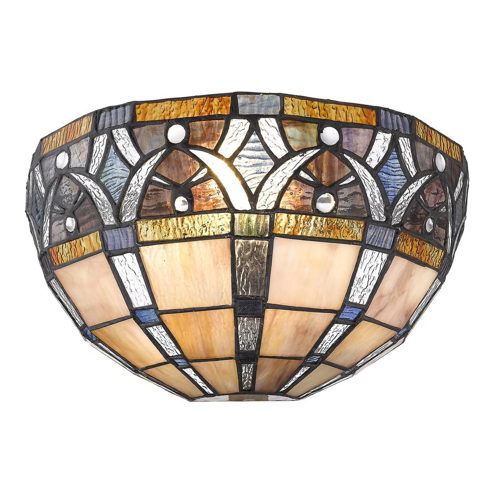 Изображение товара Бра Velante 824-801-01 с бронзовым цветом и стеклянным плафоном, накладное освещение