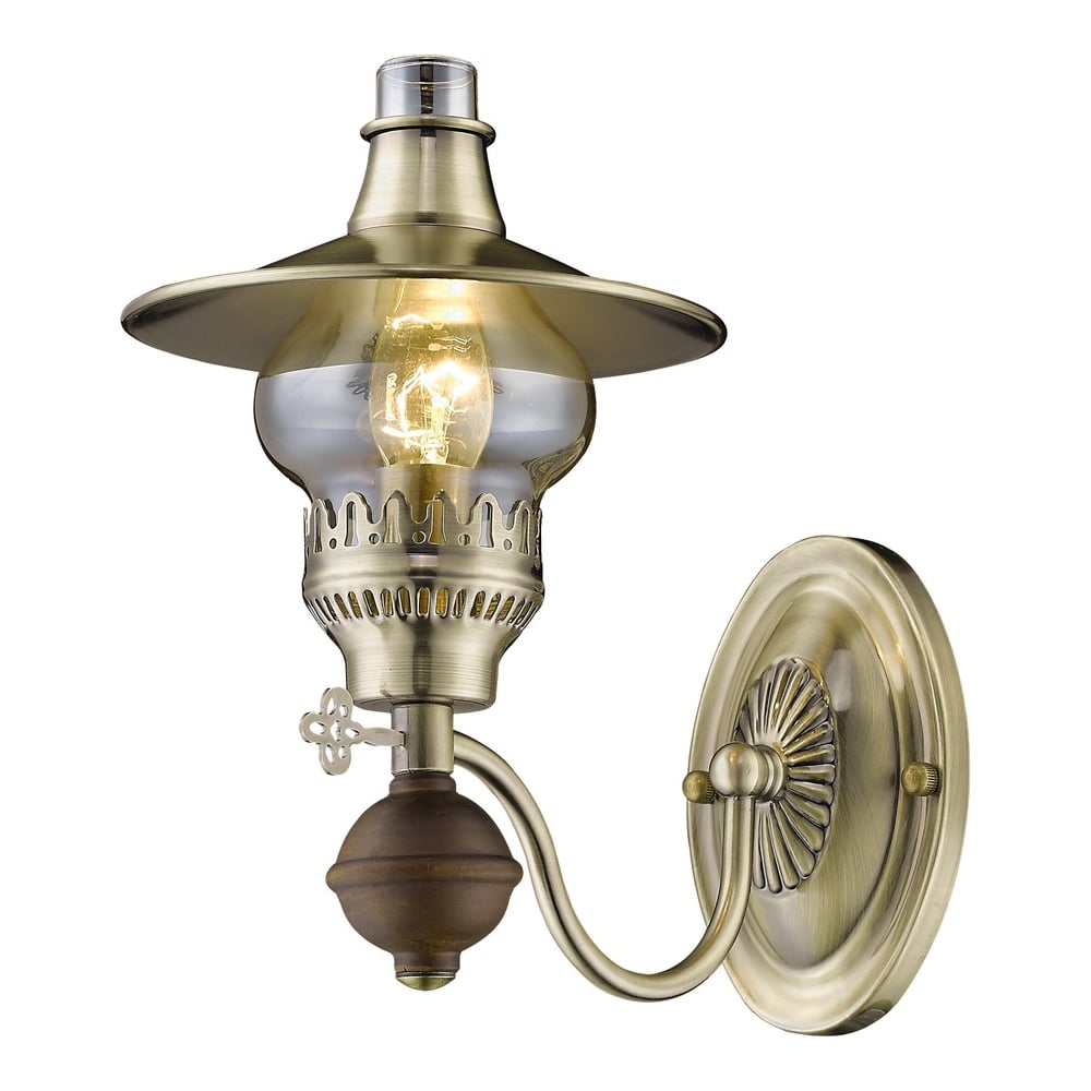 Изображение товара Бра Velante 305-501-01 настенный светильник с янтарным плафоном и одним источником света