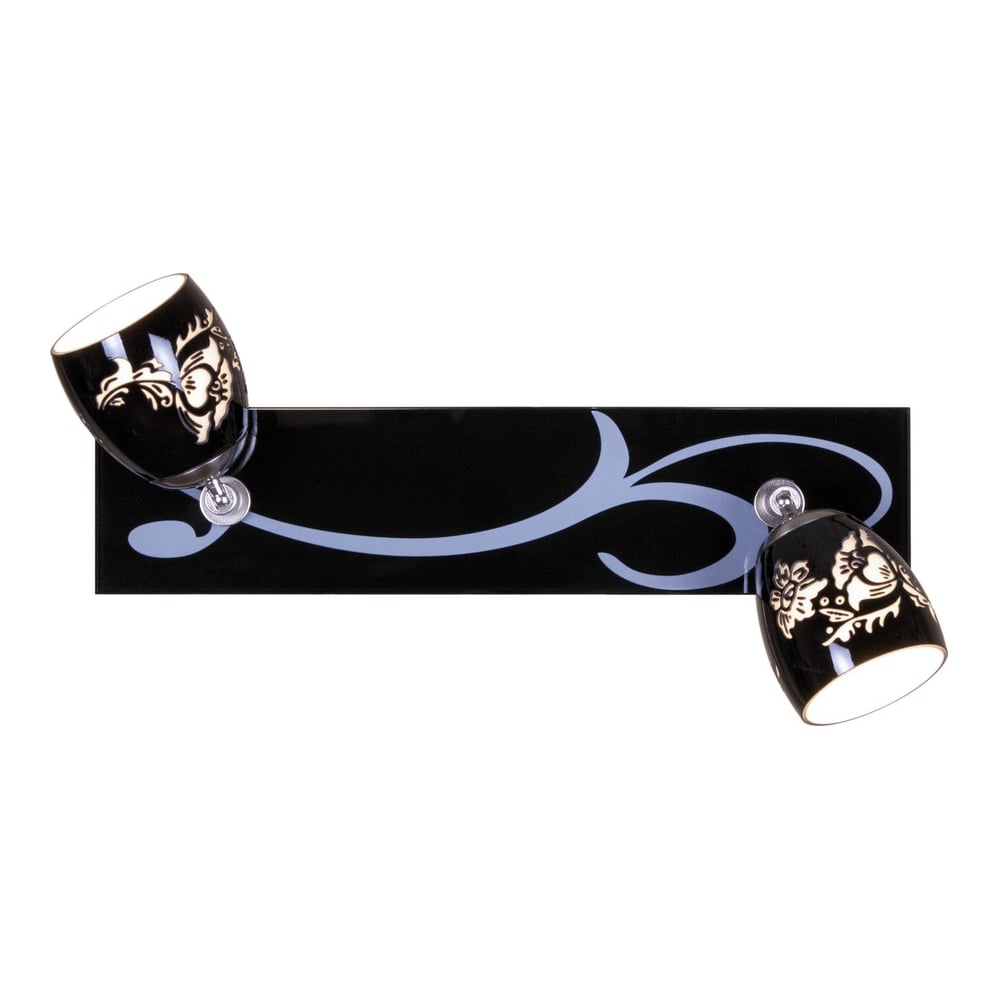 Изображение товара Настенный светильник Velante 223-121-02 2 плафона с G9 белый черный дизайн