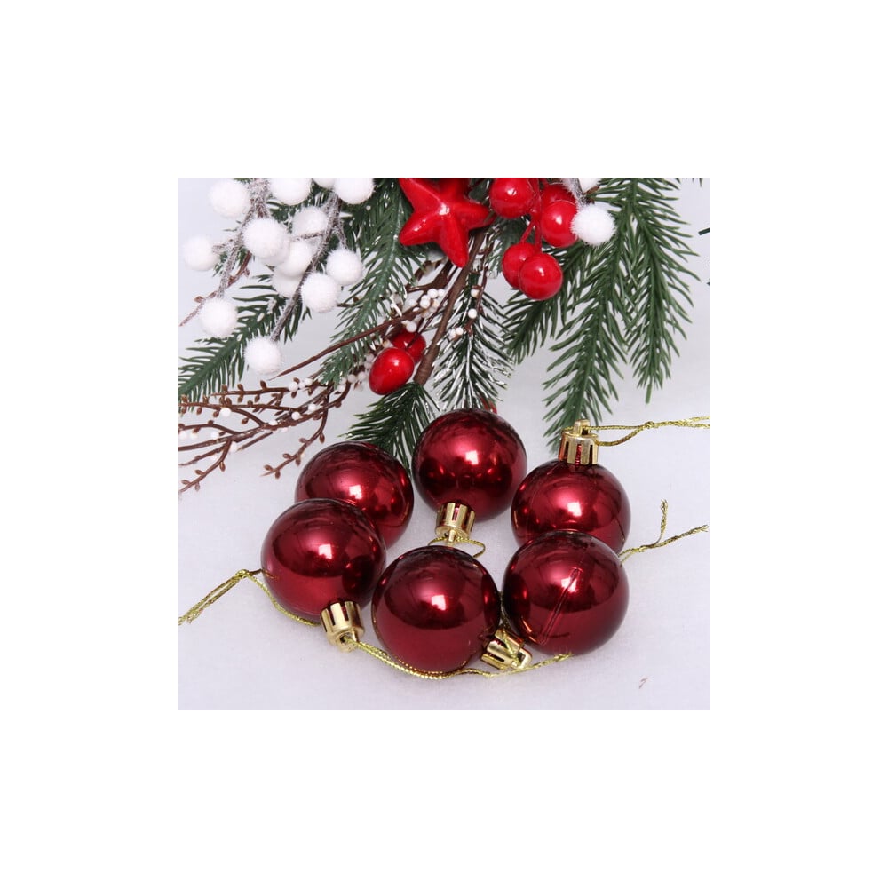 Изображение товара Новогодние шары Серпантин 4 см темный рубин глянцевые 6 шт