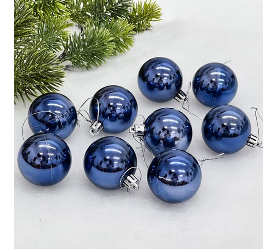Изображение товара Новогодние шары Серпантин 5 см, 24 шт., Глянец, сапфир 652-356