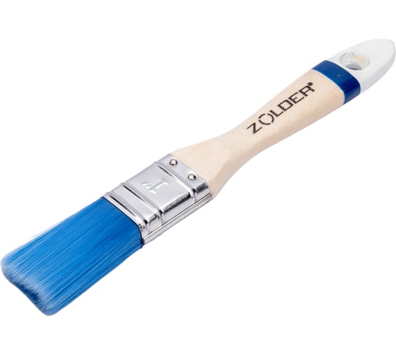 Изображение товара Плоская кисть для водных красок и лаков ZOLDER 25 х 12 мм, искусственная щетина, деревянная ручка aq02512