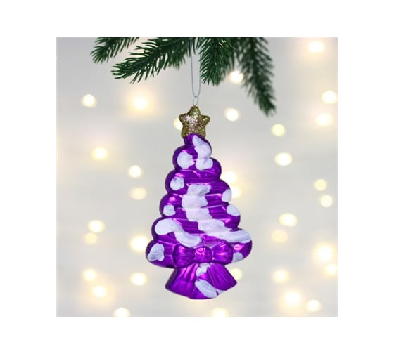 Изображение товара Елочная игрушка Серпантин Сладкая ёлочка 7.5х1.5х14 см, Фиолетовый 107-5987