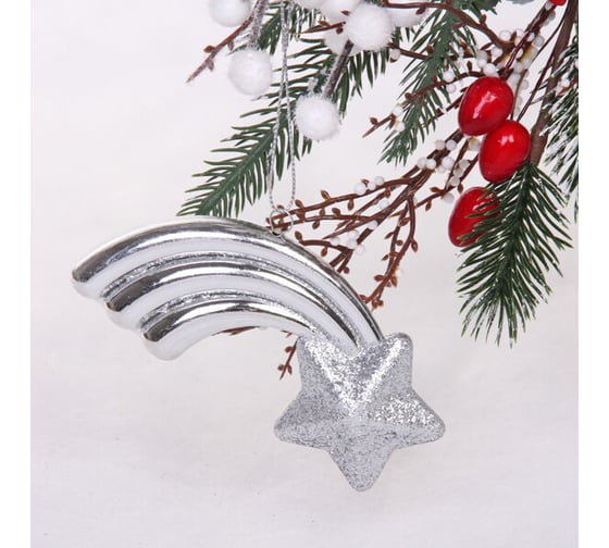 Изображение товара Ёлочная игрушка Серпантин Звезда желаний 11х5х1.5 см, серебро 916-0808