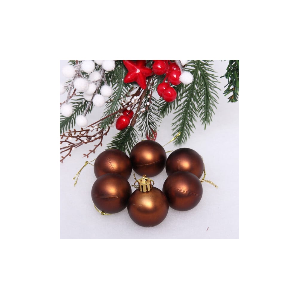 Изображение товара Новогодние шары Серпантин 4 см, матовые шоколадные, 6 шт.
