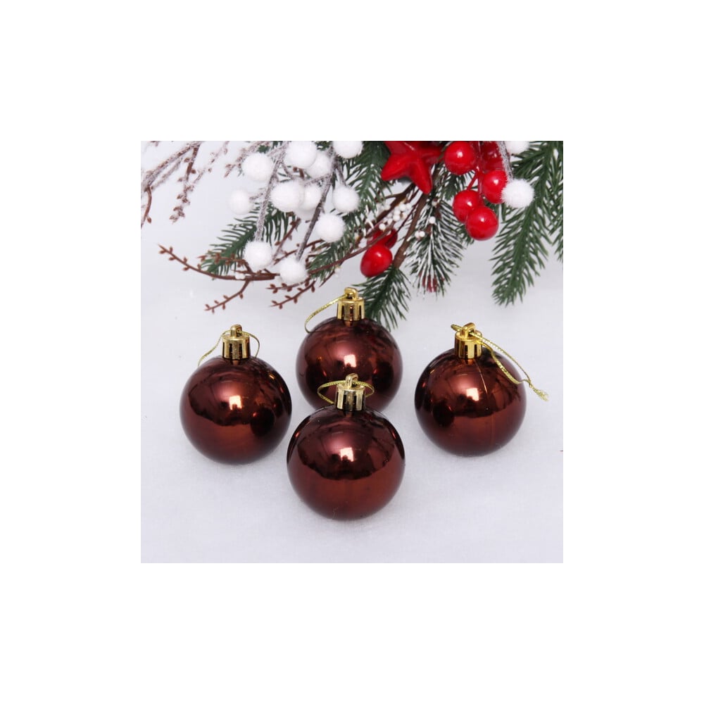 Изображение товара Новогодние шары Серпантин 5 см, 4 шт., Глянец, шоколад 652-254