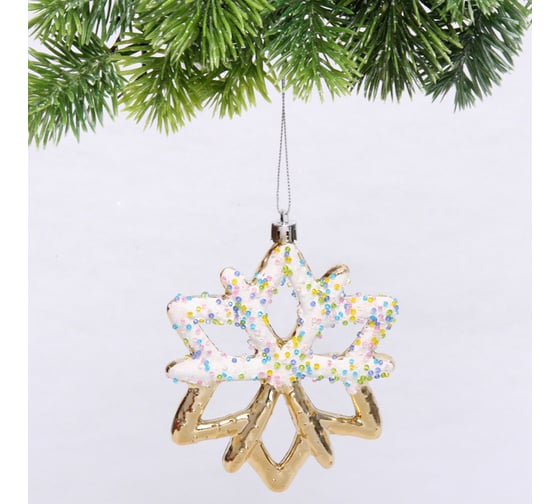 Изображение товара Елочная игрушка Серпантин Зимняя снежинка 10х1х12 см, золото 916-1177