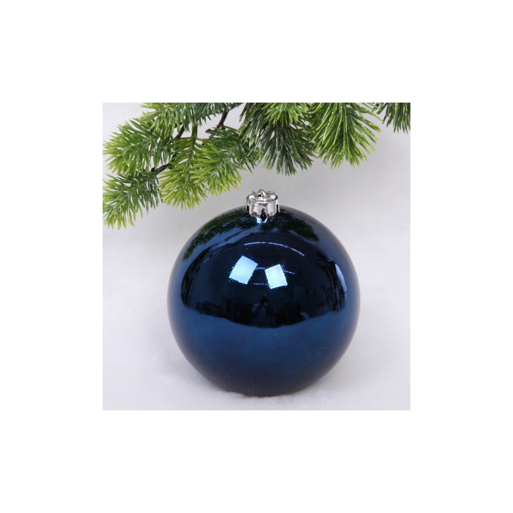 Изображение товара Новогодний шар Серпантин 15 см глянцованный сапфир 652-400