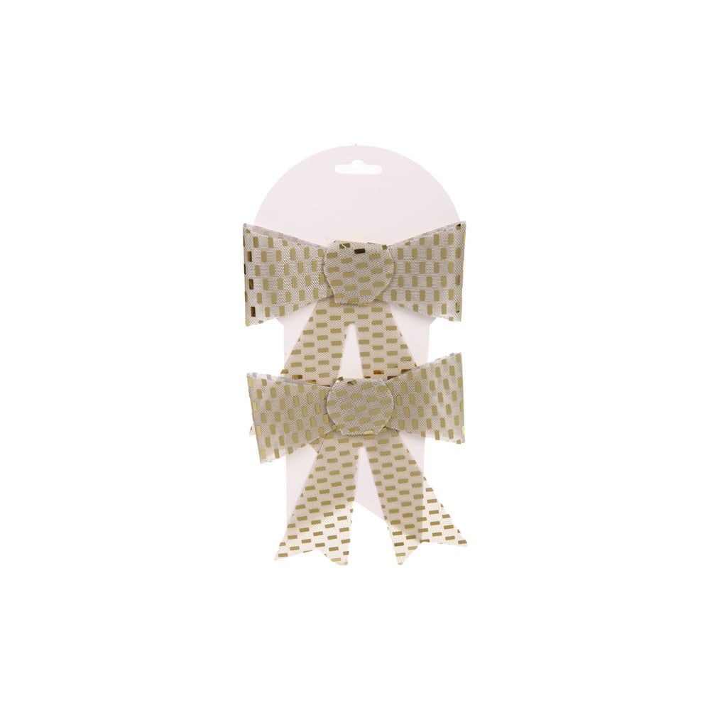 Изображение товара Бант на ёлку Серпантин Сияние 13х16 см два штуки шампань