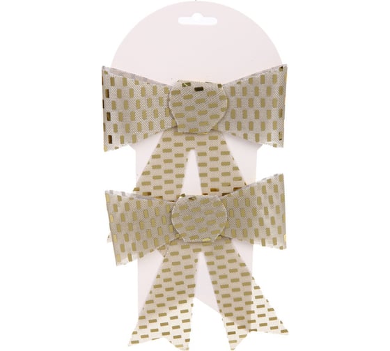 Изображение товара Бант на ёлку Серпантин Сияние 13х16 см, 2 шт., Шампань 185-0706