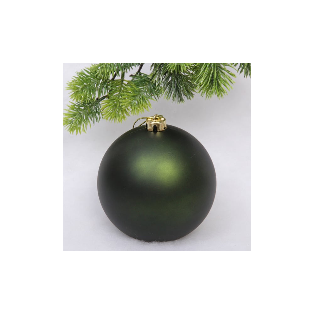 Изображение товара Новогодний шар Серпантин 15 см изумруд матовый для елки украшения