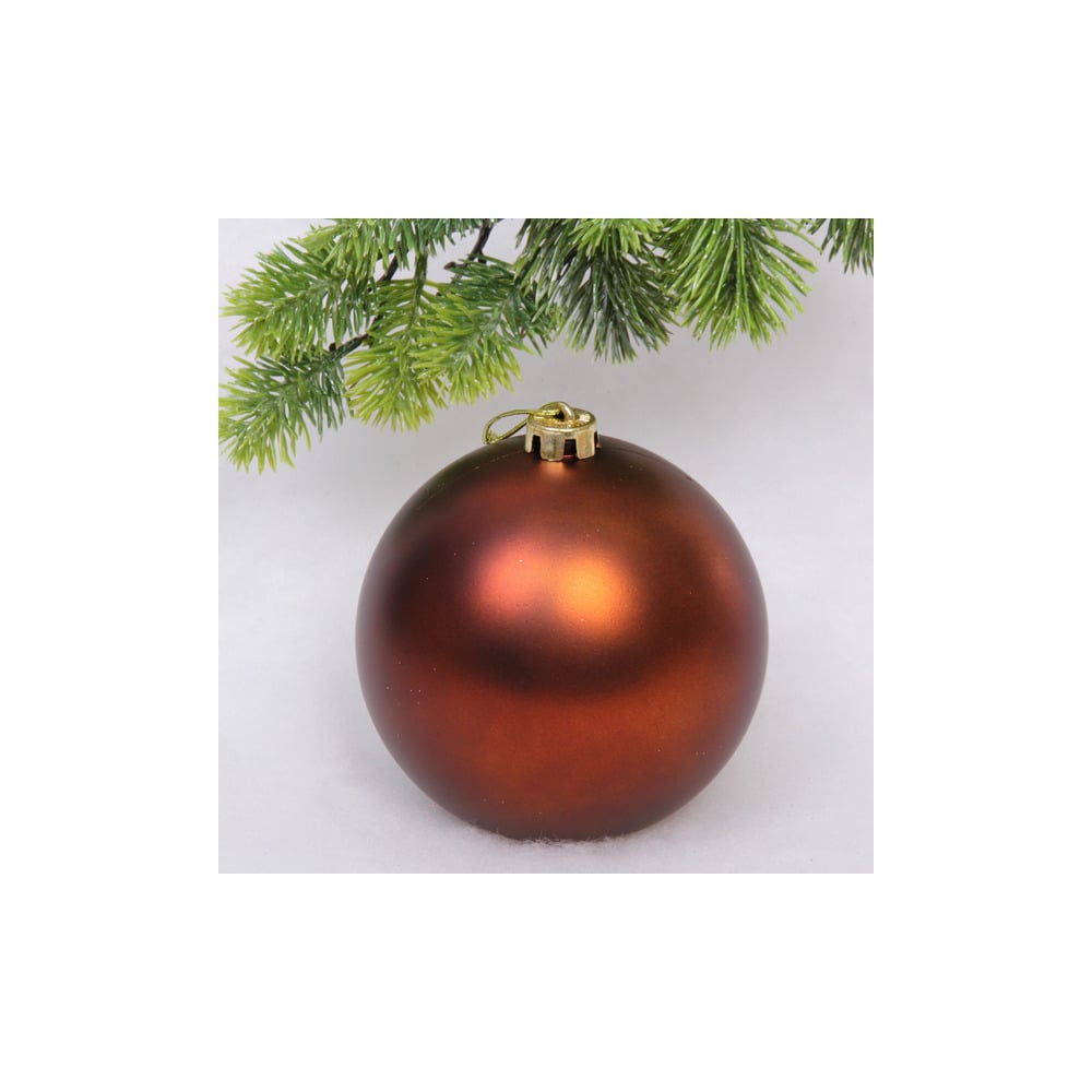 Изображение товара Новогодний шар Серпантин 15 см матовый шоколад пластиковая игрушка