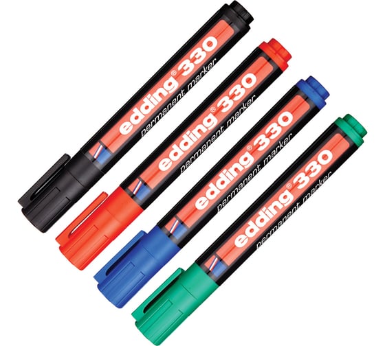 Изображение товара Набор маркеров Edding E-330/4S 4 шт, 1-5 мм, скошенный наконечник 87136