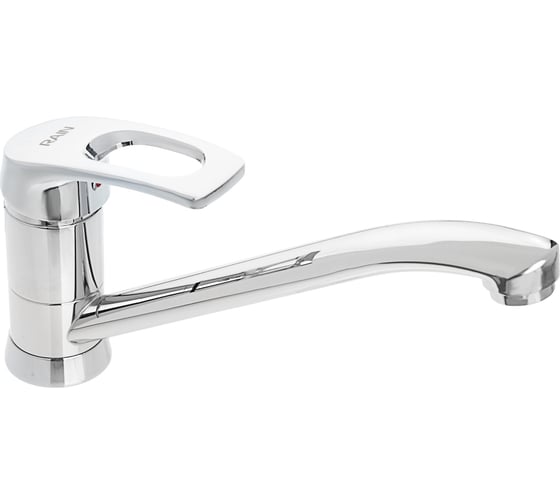 Изображение товара Смеситель для кухни RAIN Платина однорычажный, низкий, картридж 40 мм., гайка, латунь, хром 561-300