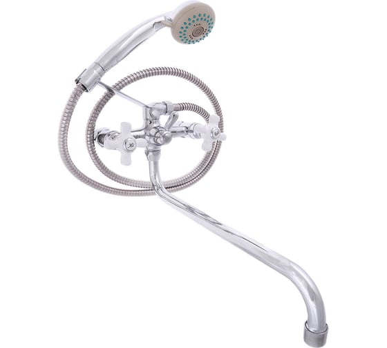 Изображение товара Смеситель для ванны RAIN Венера с длинным изливом, керамические кран-буксы 1/2 с  комплектом для душа 561-279