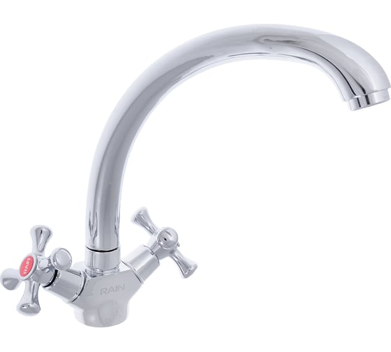 Изображение товара Смеситель для кухни RAIN Нефрит высокий, гайка, латунь, кран-буксы 1/2 561-261