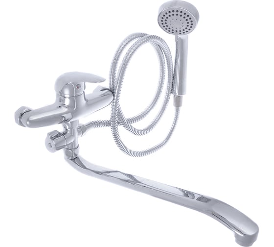 Изображение товара Смеситель для ванны RAIN Коралл длинный излив 40 см., с душевым набором, картридж 40 мм., керамический дивертор 561-263