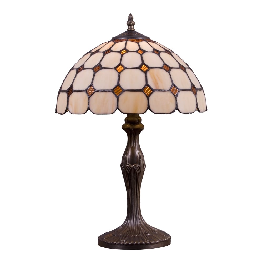 Изображение товара Настольная лампа Velante 812-804-01 классика бронза бежевый стекло