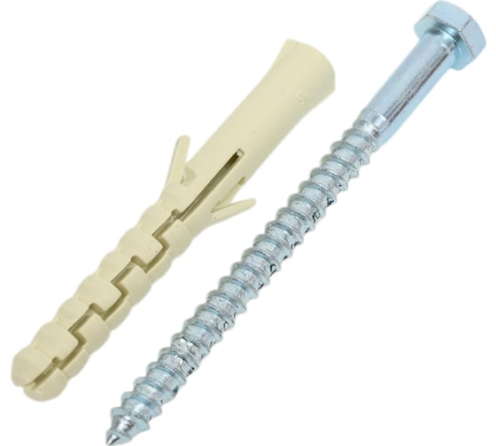 Изображение товара Шуруп по дереву SORMAT DIN 571, глухарь, 6x80, c дюбелем NAT 8L, 2 шт. 9630290681