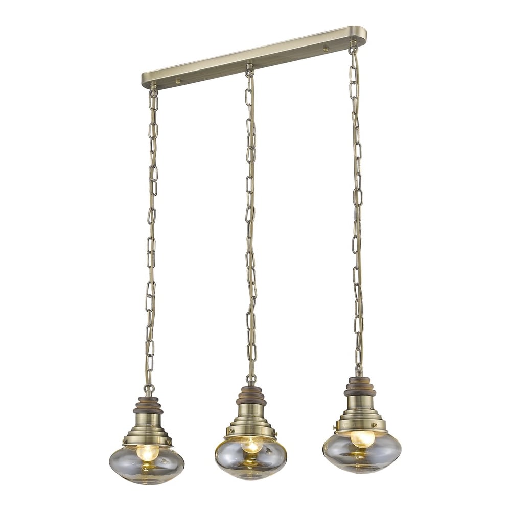 Изображение товара Подвесной светильник Velante 306-503-03 современный дизайн горячие цвета бронза и дуб