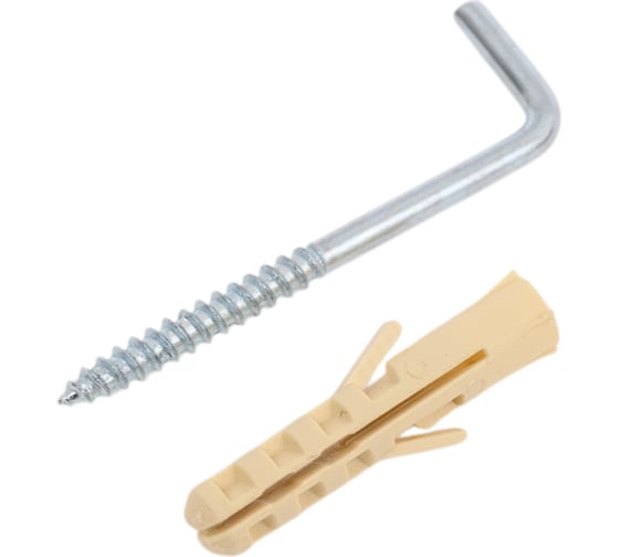 Изображение товара Шуруп-крюк (костыль) SORMAT 3x40, с дюбелем NAT 5, 8 шт. 9630290343