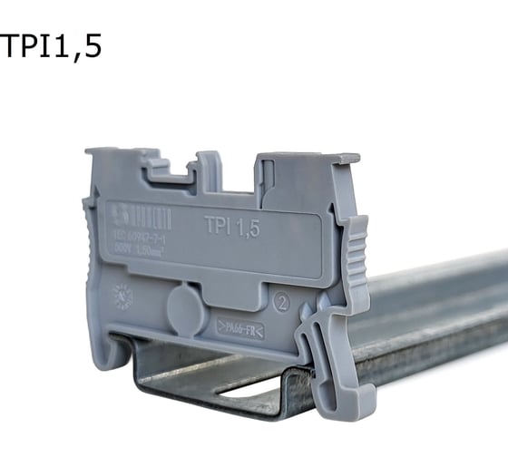 Изображение товара Клемма проходная push-in Провенто 2 контакта 1,5 мм2, серая, 100 шт TPI1,5