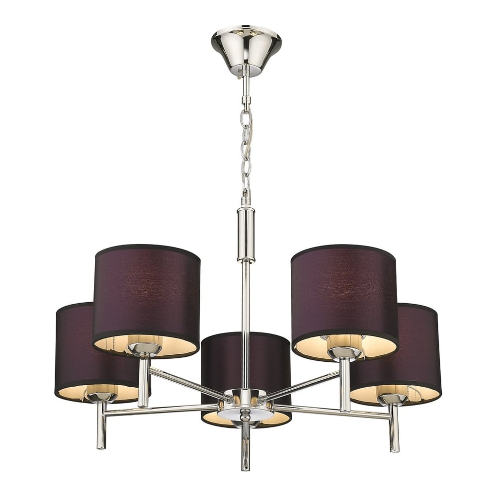 Изображение товара Подвесная люстра Velante 291-123-05 современная с пурпурными плафонами и хромированной арматурой