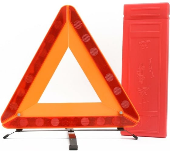 Изображение товара Знак аварийной остановки ДАЛИ-авто ЕВРО широкий металл, ножка, пластиковый чехол DA-02155