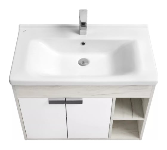 Изображение товара Тумба белый, AQUATON Флай 80 дуб крафт Умывальник "Миранда-80" 00056767 1A237401FAX10