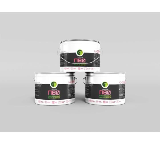 Изображение товара Универсальный глянцевый полиуретановый лак Gekkon Геккон П60 10 л p6010