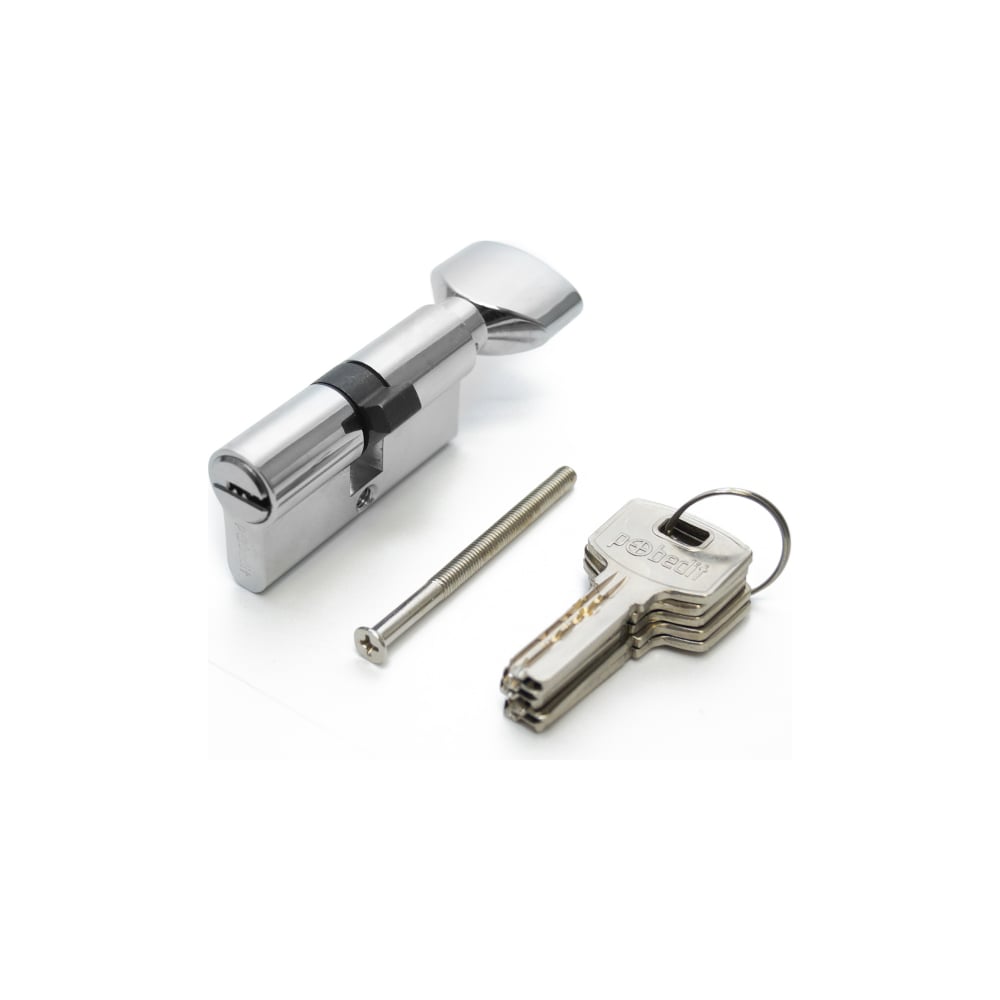 Изображение товара Цилиндровый механизм Pobedit ключ-защелка, серебро, 70 мм 8126071