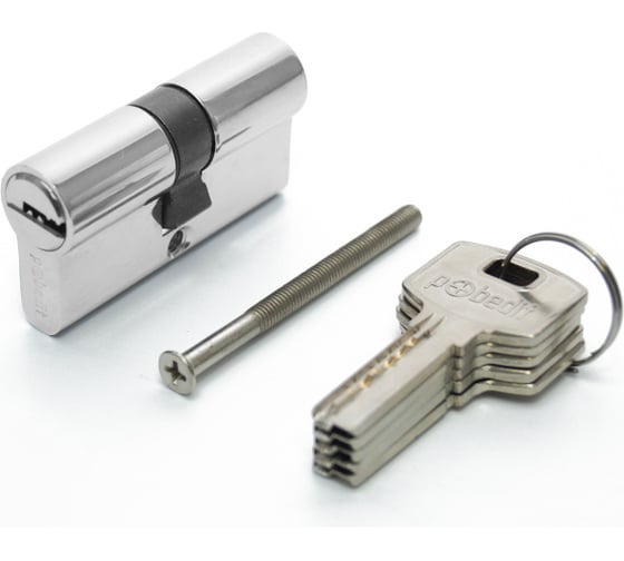 Изображение товара Цилиндровый механизм Pobedit ключ-ключ, серебро, 60 мм 8127061