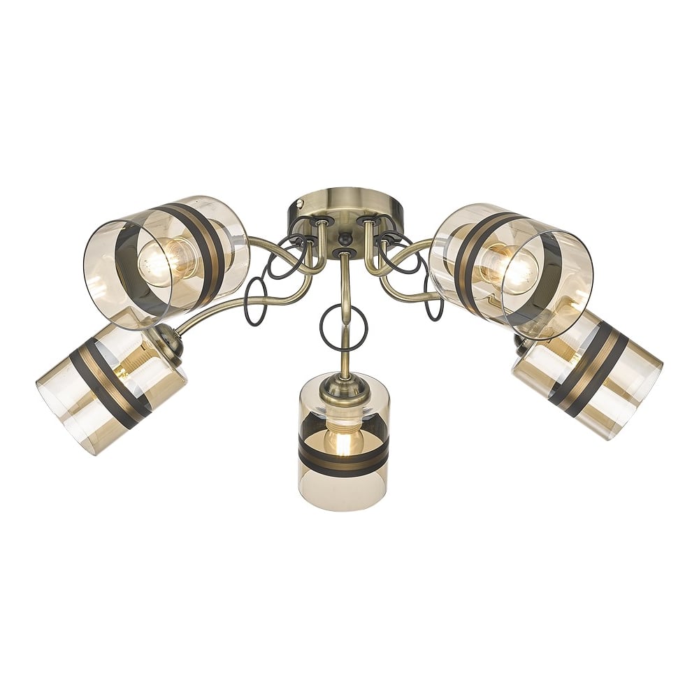 Изображение товара Потолочная люстра Velante 217-507-05 современные стиль янтарь бронза 5 ламп