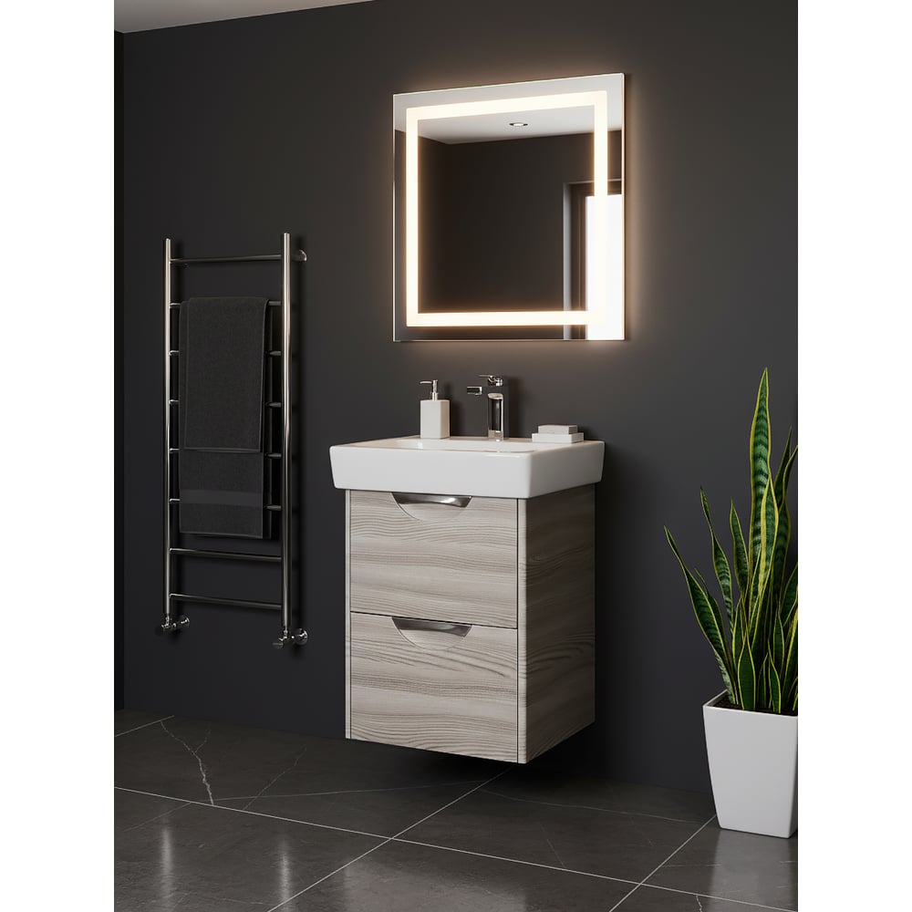 Изображение товара Тумба-умывальник AQUATON СИЛЬВА 50 дуб фьорд современная мебель для ванной