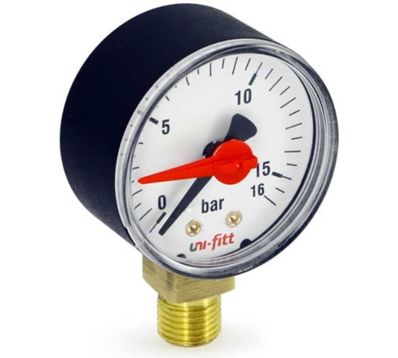 Изображение товара Манометр радиальный Uni-Fitt с индикаторной стрелкой 4 бар, диаметр 50 мм, 1/4"Н 304D1020