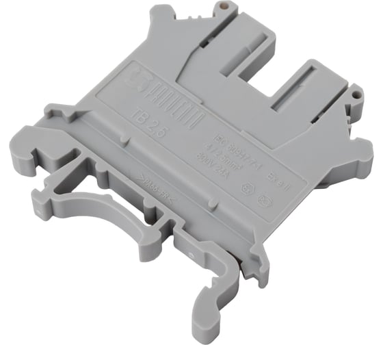 Изображение товара Клемма винтовая проходная Провенто 2 контакта 2,5 мм2, серая, 50 шт TB2,5